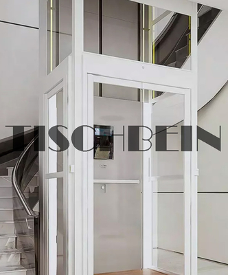 5 Persons 5 Floors Stainless Steel Structure Shaft Home Elevator Indoors Glass Walls VVVF Drive Stable Moving Low Noise