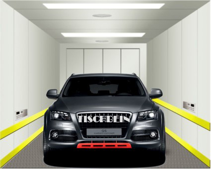 5000-10000kg VVVF Drive Durable Automobile Elevator Commercial Car Elevator Two Operation Panels Inside Cabin Low Noise