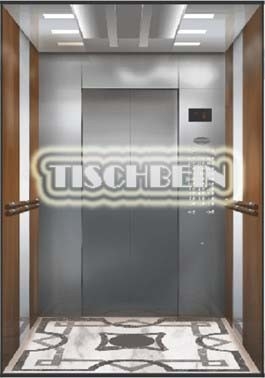 Adjacent Door Mirror Etching Finish Passenger Elevator 1.5m/s  Speed With 1000kg 1150kg 1250kg 1350kg 1600kg Capacity