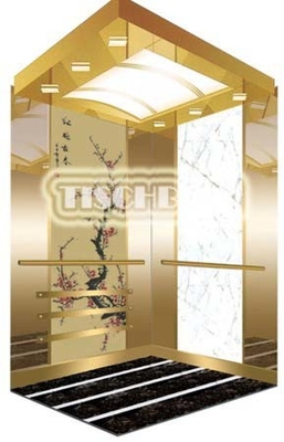 630kg 800kg 1000kg Traction Passenger Elevator 1.75m/S With Mirror Etching Finish For Hotel Shopping Mall