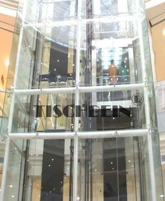 1250kg 1350kg 1600kg 1.5m/s Residential Panoramic Elevator Steel Structure Shaft For Office Building Shopping Mall