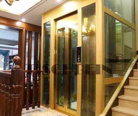 1250kg 1350kg 1600kg 1.5m/s Residential Panoramic Elevator Steel Structure Shaft For Office Building Shopping Mall