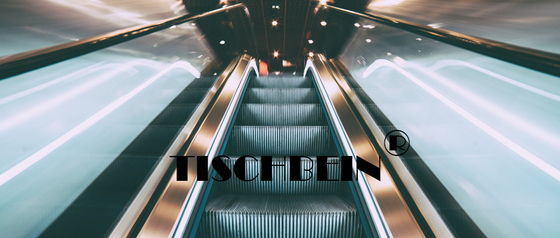 VVVF Commercial Shopping Mall Escalators 0.5m/s Indoor Outdoor With 1000mm Step Width And Emergency Stop