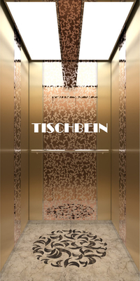 Luxurious Design Low Noise Operation Low Power Consumption Residential Home Elevator 3-5 Stops Wooden Handrail For Home