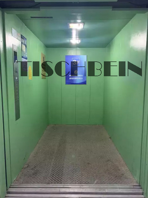 Traction VVVF Painted Steel Cargo Elevator Freight Elevator With Checkered Plate Floor Door Holding Button For Warehouse