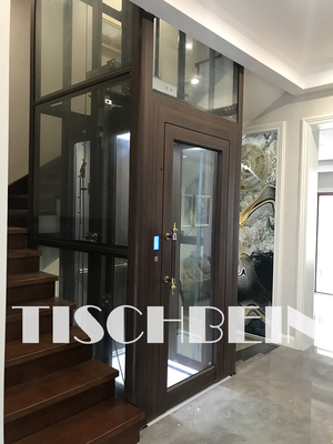 Germany Technique Gearless Compact Design 300kg-450kg Home Villa Elevator 304 Stainless Steel Cabin EN81 Manual Door
