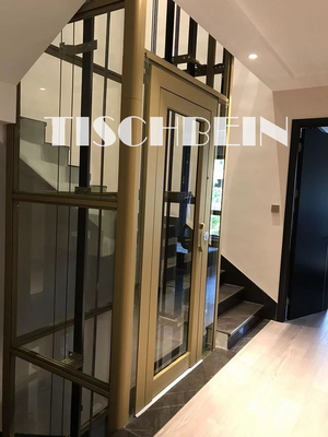 0.4m/s 5 Person VVVF Residential Home Elevator Stainless Steel Cabin Automatic Center Door Opening  For Private House