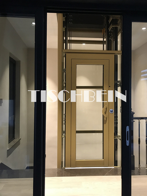0.4m/s 5 Person VVVF Residential Home Elevator Stainless Steel Cabin Automatic Center Door Opening  For Private House