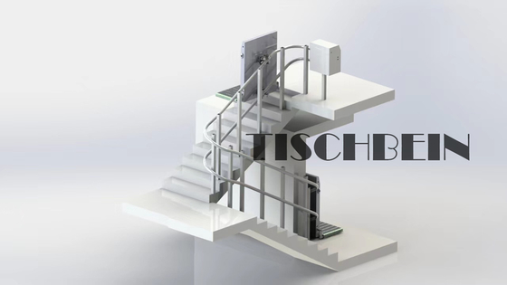 Supermarket Shopping Mall Wheelchair Lift With Curcled Guide Rail Track For Home 304 Stainless Steel Material
