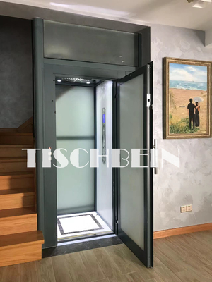 5 Persons 5 Floors Stainless Steel Structure Shaft Home Elevator Indoors Glass Walls VVVF Drive Stable Moving Low Noise
